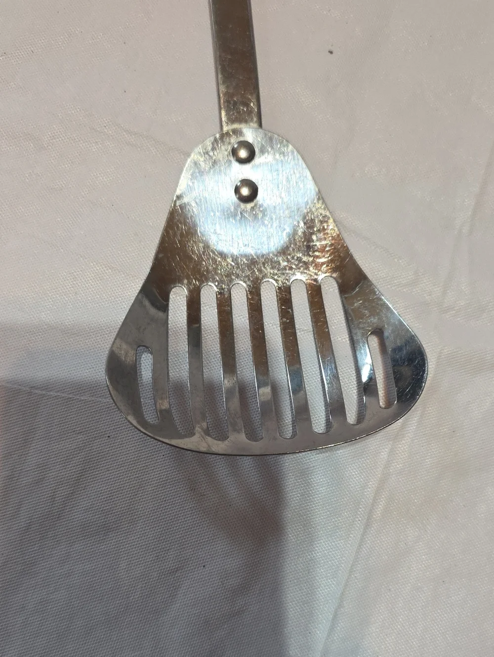 Stanley VTG Kitchamajig Stainless Slotted Spatula Scoop Harvest Print Handle